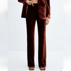 Mango Brown Velvet Trousers